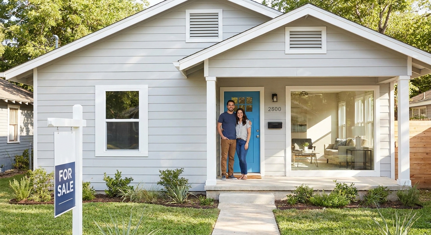 Freshly painted Austin home ready for sale or purchase, showing increased curb appeal and move-in readiness.