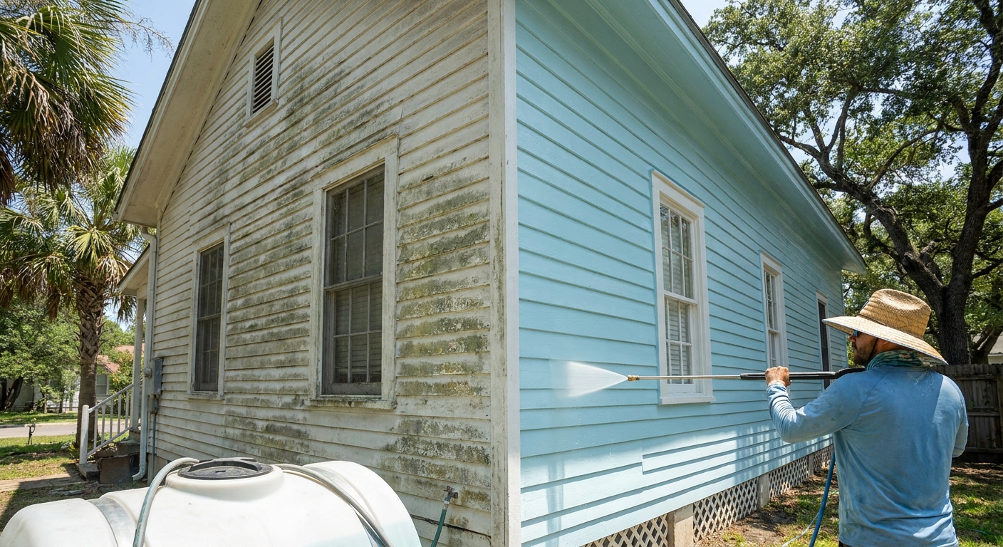 Pressure washing in Austin helps paint last longer by removing dirt, mold, and buildup before repainting.