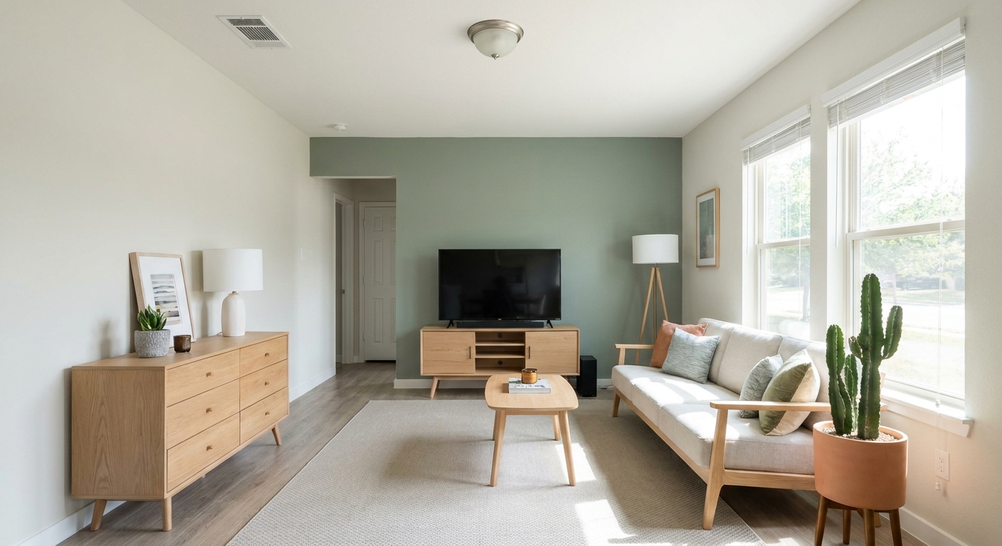 Interior painting in Austin can make small rooms feel bigger by using light colors and reflective finishes.